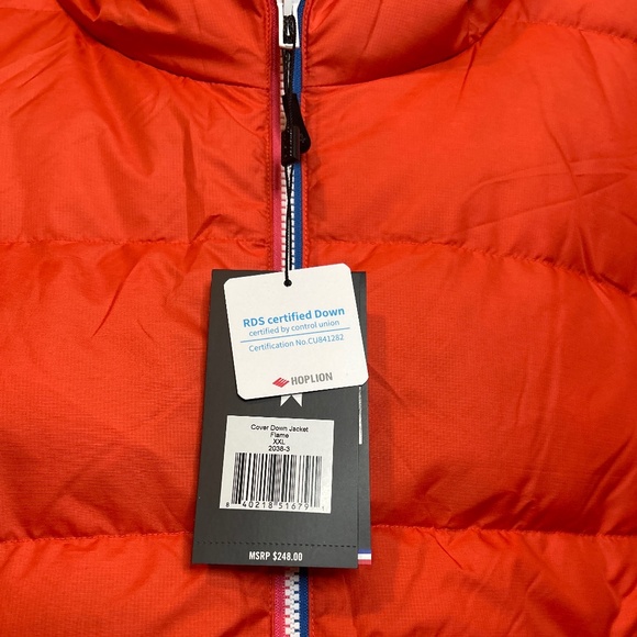 NWT FOURLAPS COVER DOWN JACKET IN COLOR FLAME - Picture 3 of 6